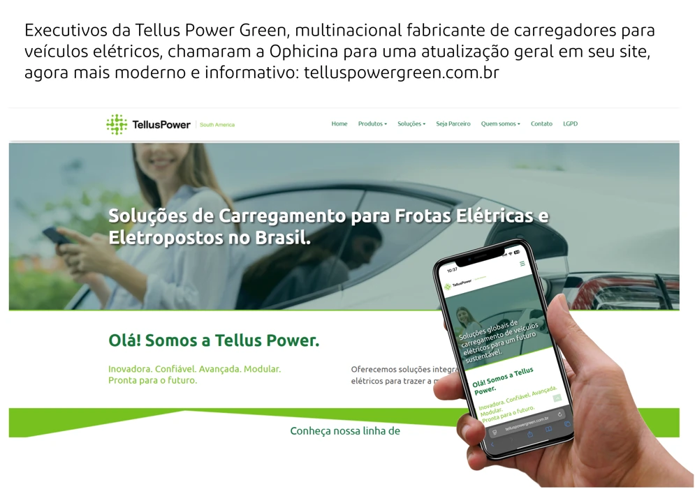Tellus Power A Ophicina criou o site para Tellus Power