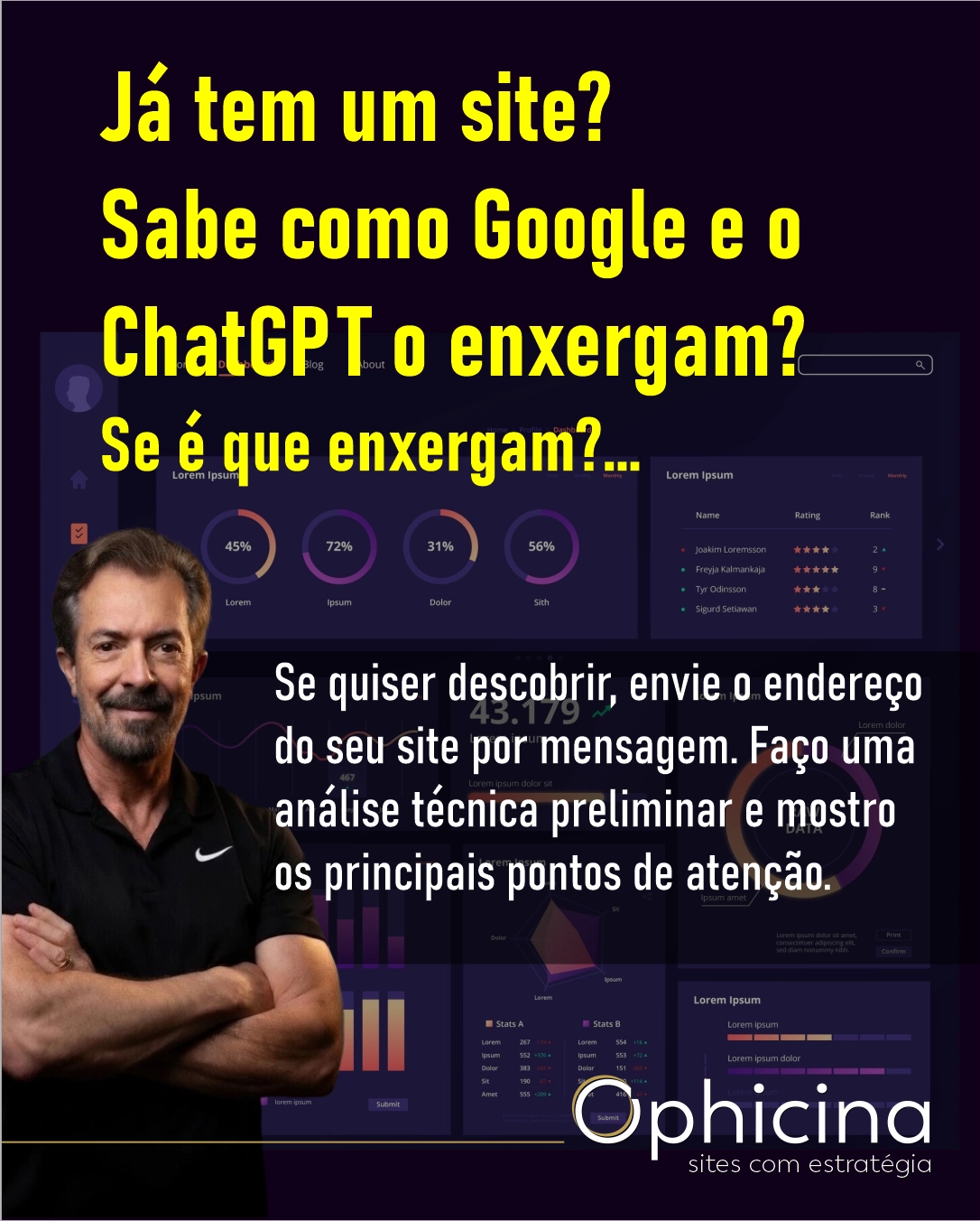 Faça um diagnóstico de seu site com a Ophicina.