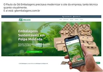 Novo web site by Ophicina para a G6 Embalagens.